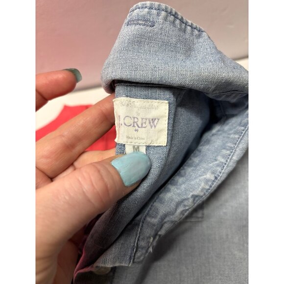 J. Crew Chambray Button Up Shirt & Coral Vintage Cotton Tee Women's Medium - Picture 3 of 8